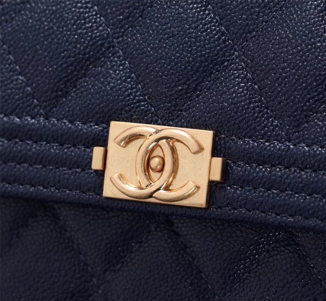 Chanel Calfskin Leather & Gold-Tone Metal A80734 blue