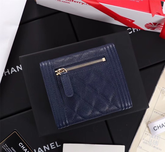 Chanel Calfskin Leather & Gold-Tone Metal A80734 blue