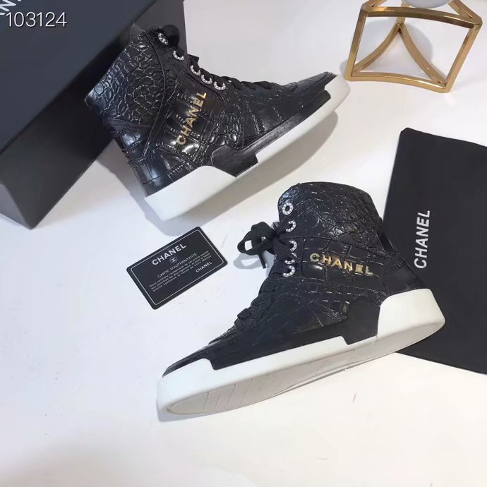 Chanel Shoes Crocodile CH2535JYX Black