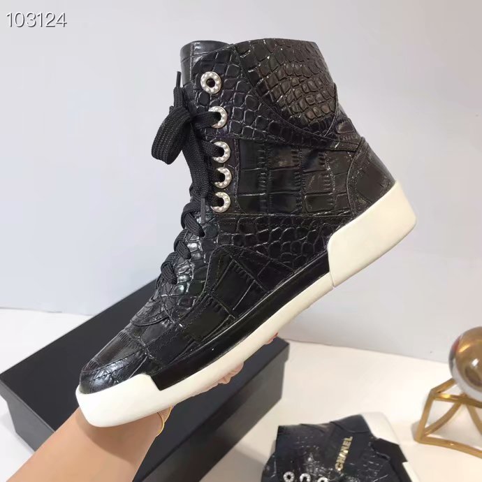 Chanel Shoes Crocodile CH2535JYX Black