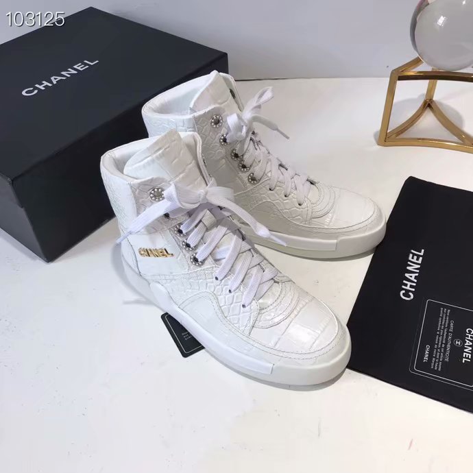 Chanel Shoes Crocodile CH2535JYX White