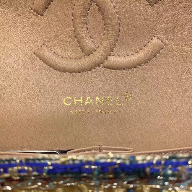 CHANEL Tweed Calfskin -Tone & Gold-Tone Metal 1112 apricot