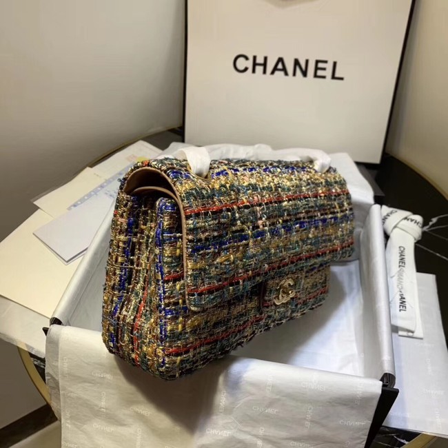 CHANEL Tweed Calfskin -Tone & Gold-Tone Metal 1112 apricot