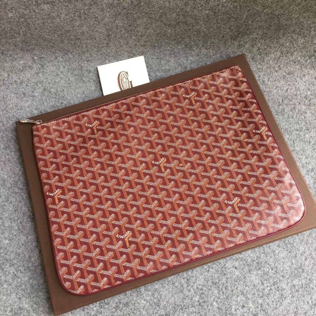 Goyard Y Doodling Calfskin Leather Clutch bag 5987 Red