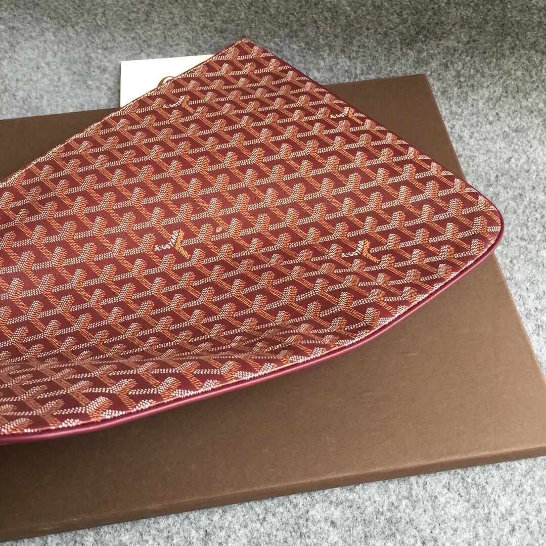 Goyard Y Doodling Calfskin Leather Clutch bag 5987 Red