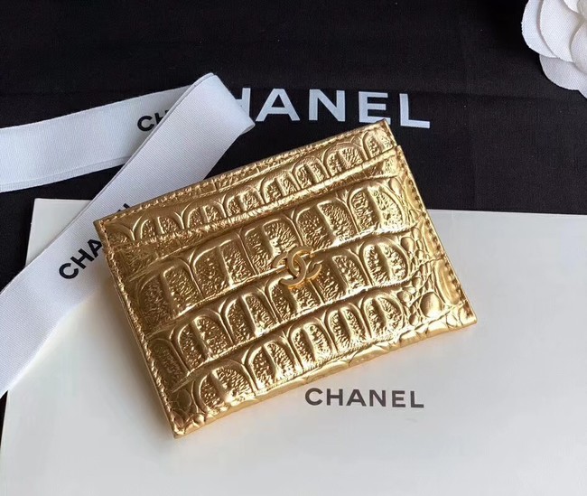 Chanel Calfskin & Gold-Tone Metal A31510 Gold