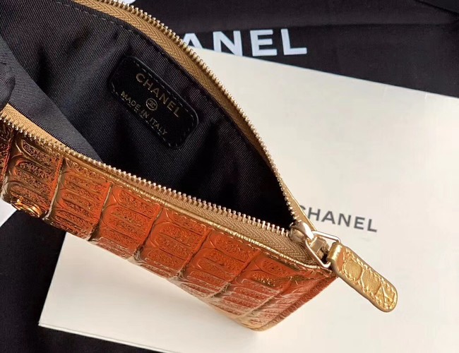 Chanel Calfskin & Gold-Tone Metal A81598 Gold