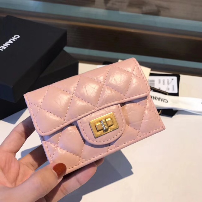 Chanel classic wallet Calfskin & Gold-Tone Metal A80234 pink