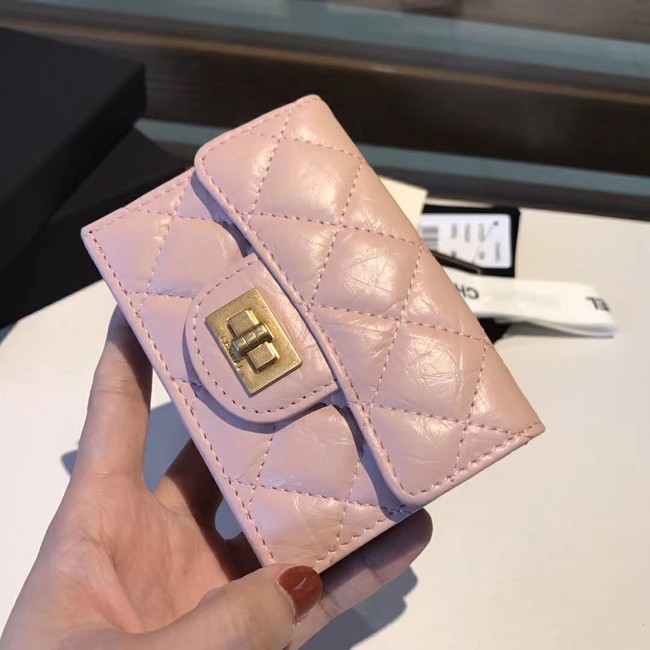 Chanel classic wallet Calfskin & Gold-Tone Metal A80234 pink