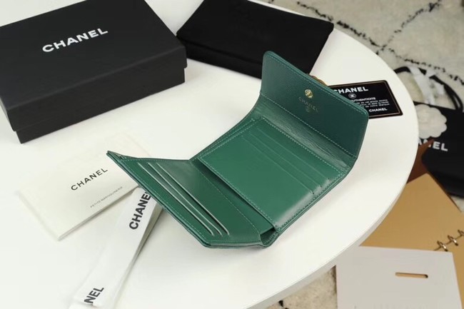 Chanel Calfskin Leather & Gold-Tone Metal A80734 green