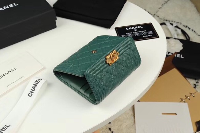 Chanel Calfskin Leather & Gold-Tone Metal A80734 green