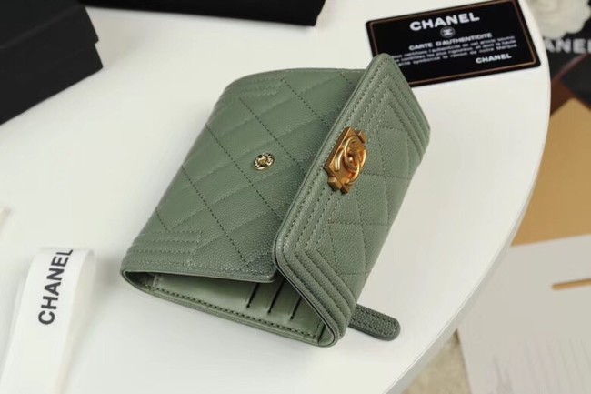 Chanel Calfskin Leather & Gold-Tone Metal A80734 light green