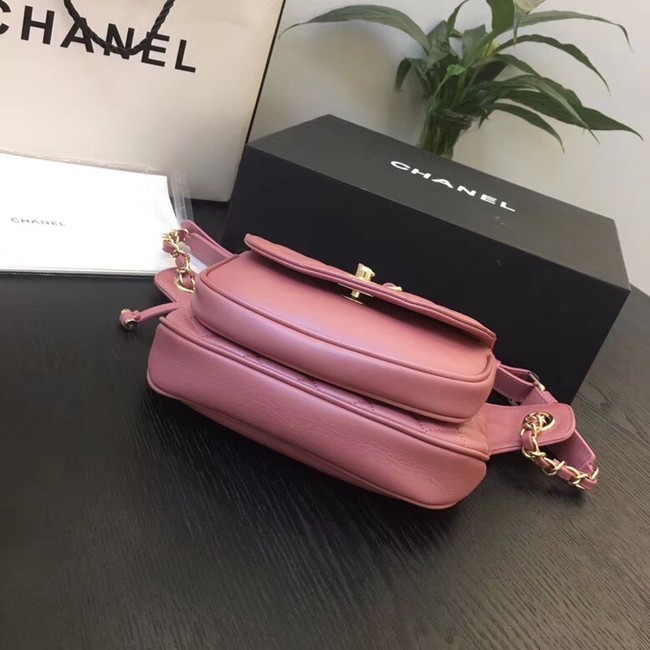 Chanel Original Leather Belt Bag Red SA0814 Gold