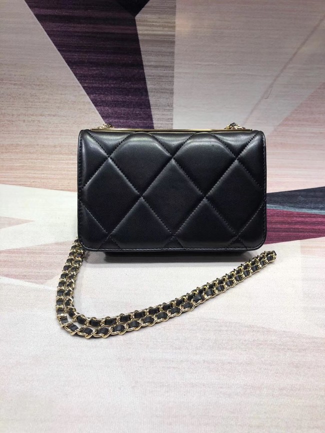 Chanel Original Leather Shoulder Bag Black A80982 Gold