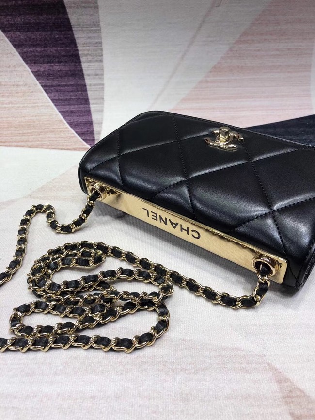 Chanel Original Leather Shoulder Bag Black A80982 Gold