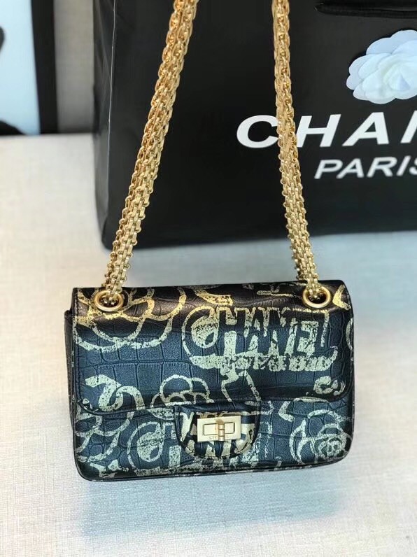 Chanel Original Leather Shoulder Bag Black AS1115 Gold