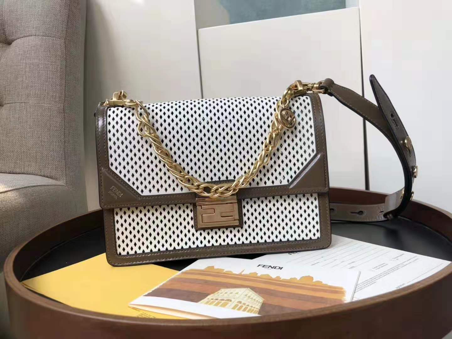 Fendi Original Leather FD6359 White&Brown