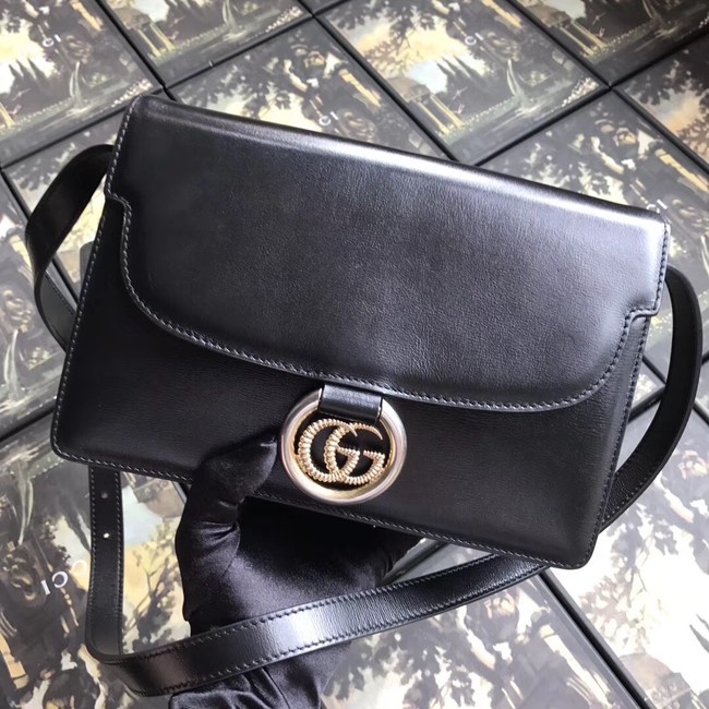 Gucci GG Original Leather Shoulder Bag 589474 Black