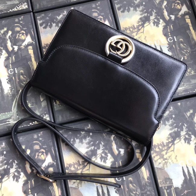 Gucci GG Original Leather Shoulder Bag 589474 Black