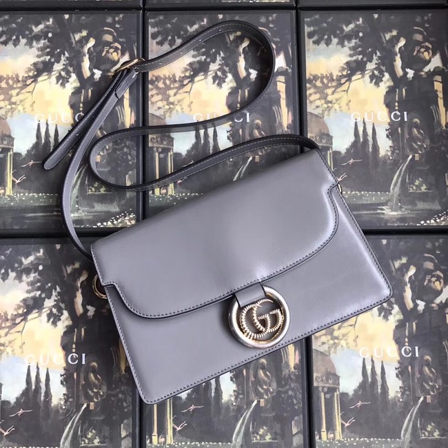 Gucci GG Original Leather Shoulder Bag 589474 Grey