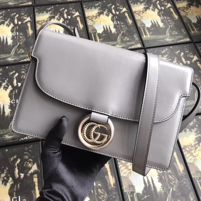 Gucci GG Original Leather Shoulder Bag 589474 Grey