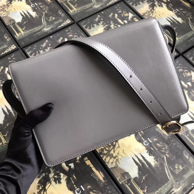 Gucci GG Original Leather Shoulder Bag 589474 Grey