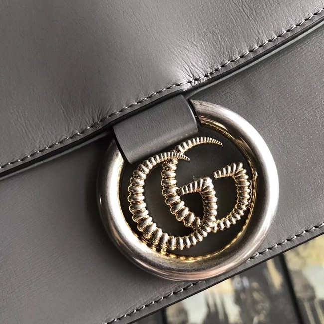 Gucci GG Original Leather Shoulder Bag 589474 Grey