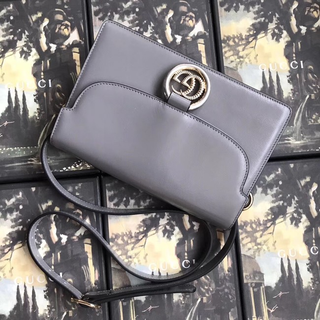 Gucci GG Original Leather Shoulder Bag 589474 Grey