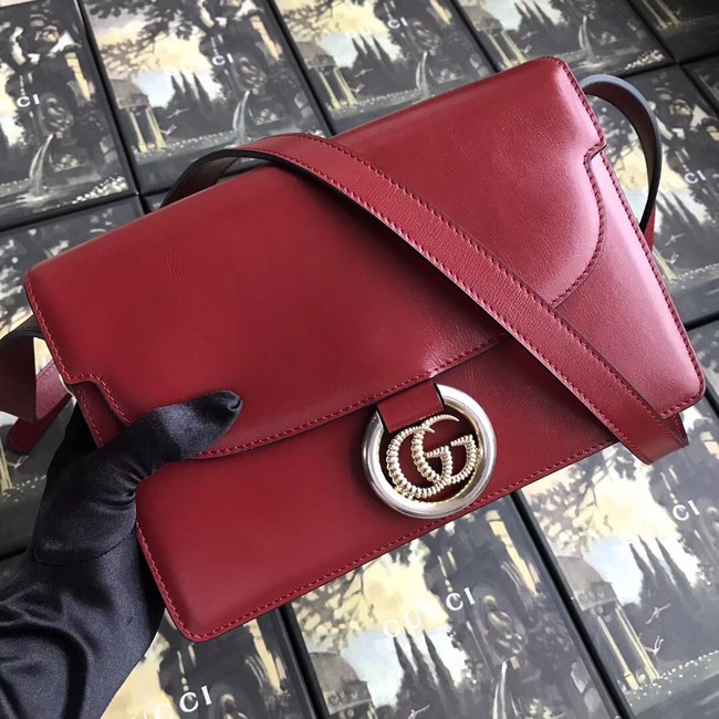 Gucci GG Original Leather Shoulder Bag 589474 Red