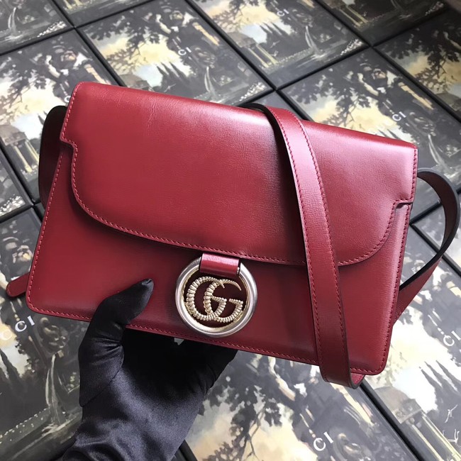 Gucci GG Original Leather Shoulder Bag 589474 Red