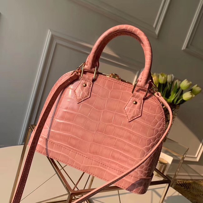 Louis Vuitton Crocodile Pattern Leather Bag N90897 Pink