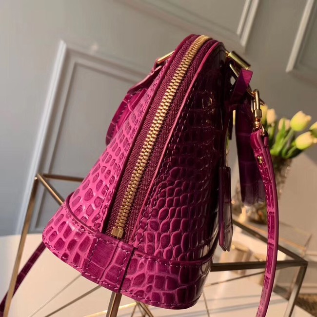 Louis Vuitton Crocodile Pattern Leather Bag N90897 Purple