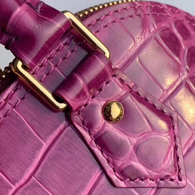 Louis Vuitton Crocodile Pattern Leather Bag N90897 Purple