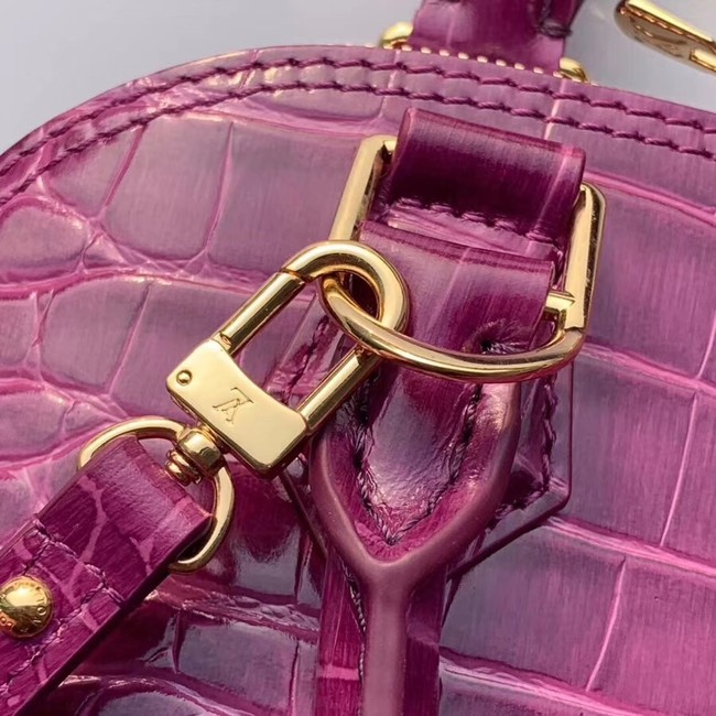 Louis Vuitton Crocodile Pattern Leather Bag N90897 Purple