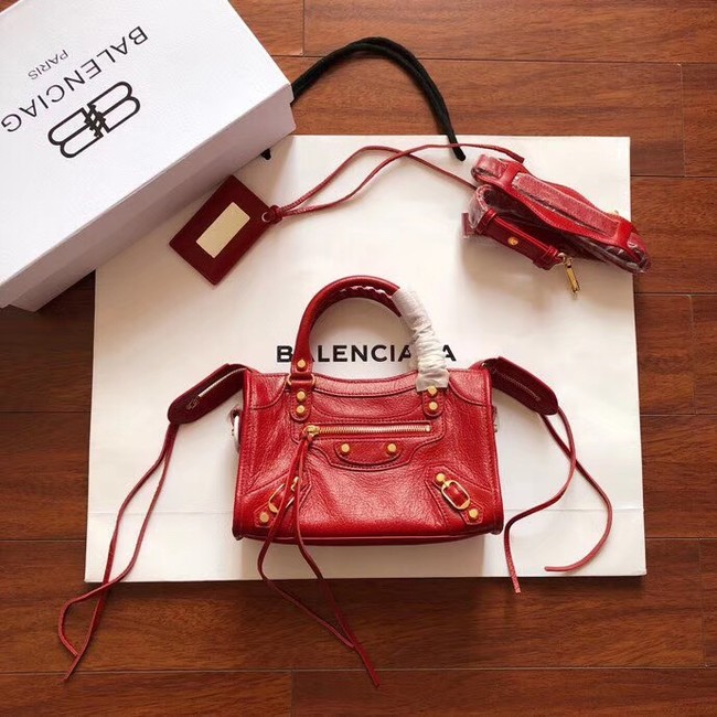 Balenciaga The City Handbag Calf leather 382567 red