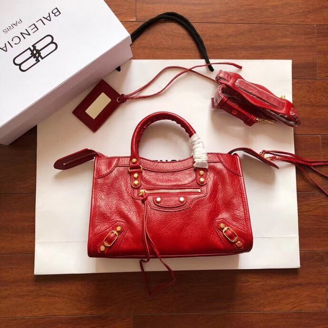 Balenciaga The City Handbag Calf leather 382568 red