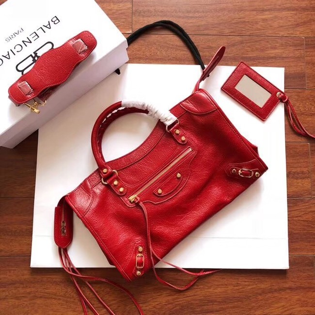 Balenciaga The City Handbag Calf leather 382569 red