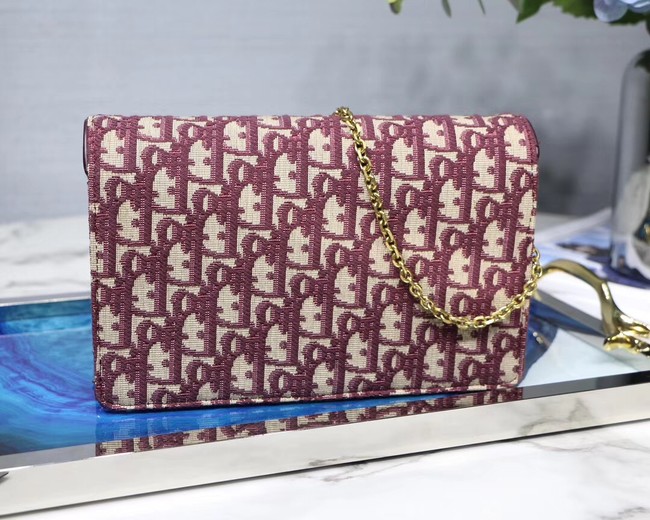 Dior SADDLE DENIM CANVAS BAG S5614 burgundy