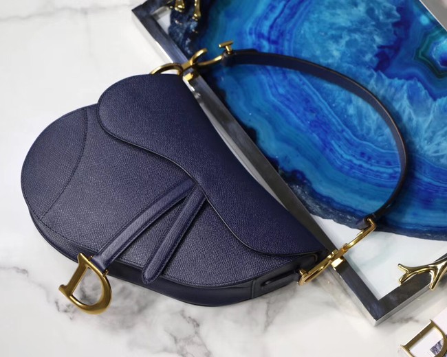 Dior SADDLE-TAS VAN KALFSLEER M0446C dark blue