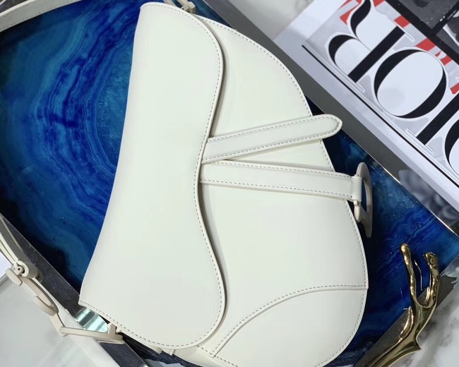 Dior SADDLE-TAS VAN KALFSLEER Bag M0446C white