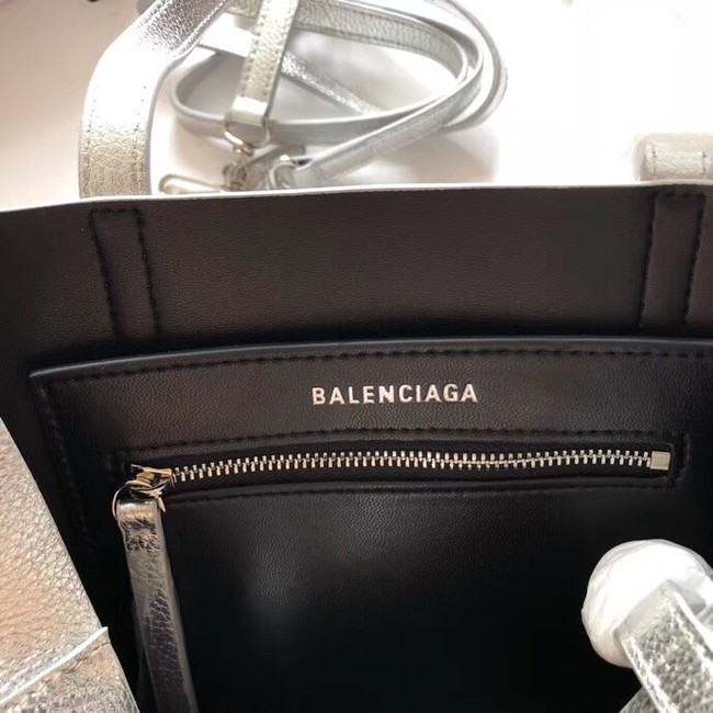 Balenciaga Original Leather Mini Shopper Bag 6696 Silver