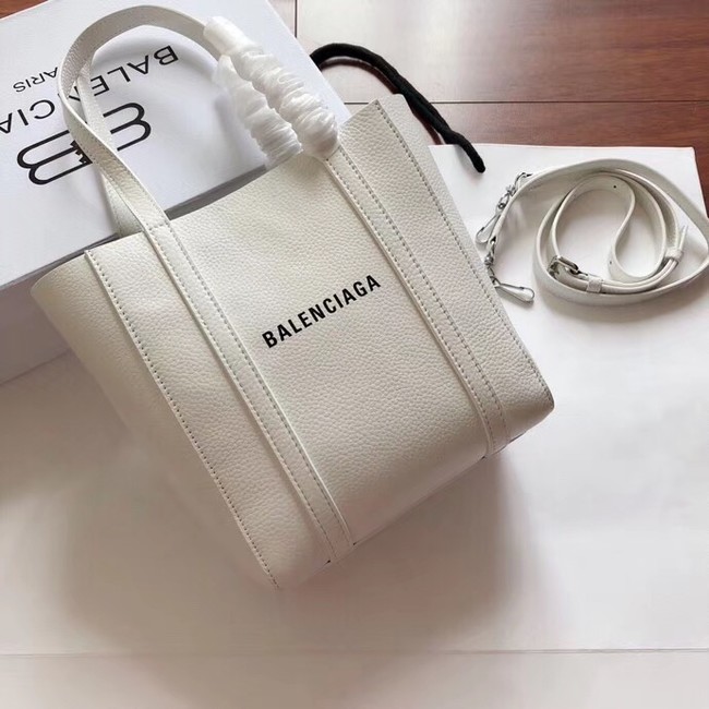 Balenciaga Original Leather Mini Shopper Bag 6696 White