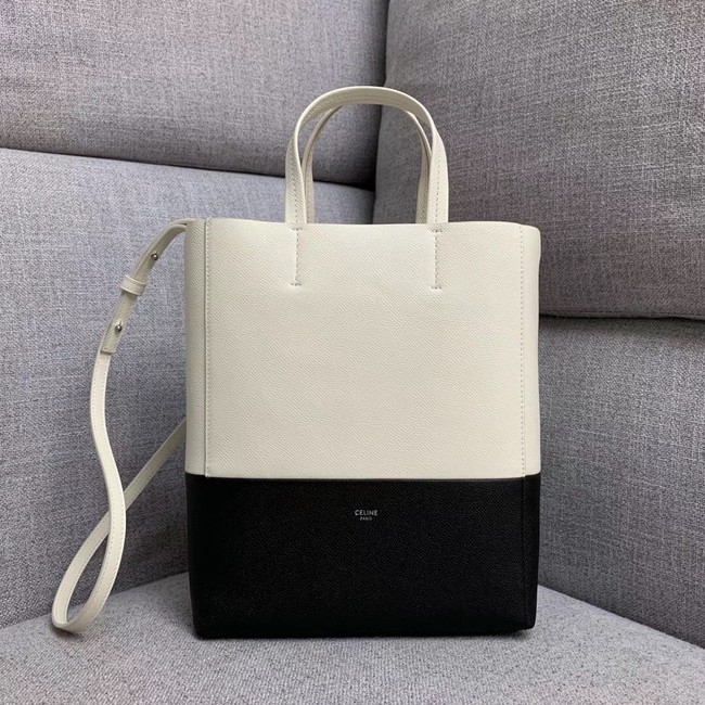 Celine Original Leather CABAS Bag 189813 White&Black