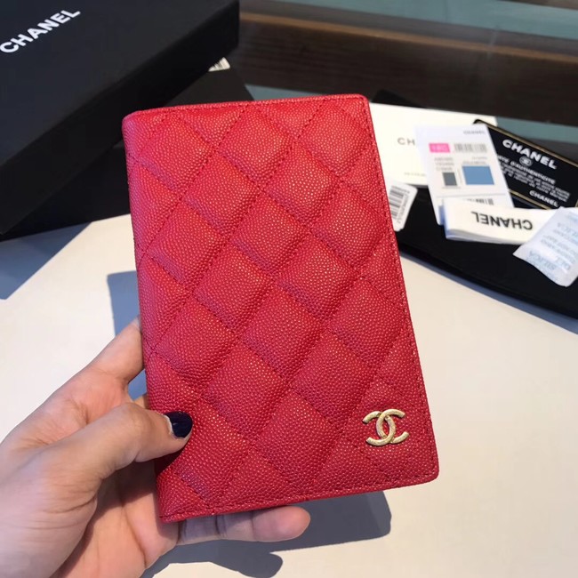 Chanel Calfskin Leather & Gold-Tone Metal Wallet A80385 Red