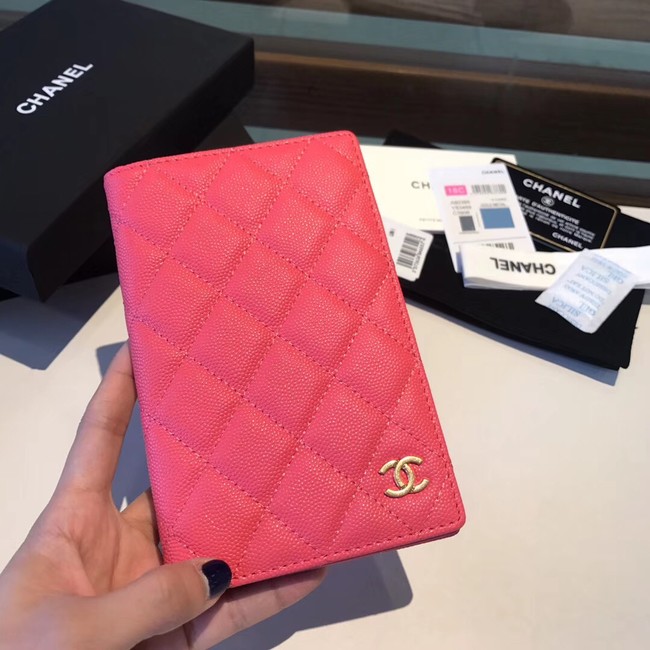 Chanel Calfskin Leather & Gold-Tone Metal Wallet A80385 Rose