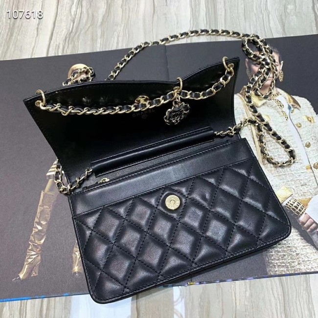 Chanel Original Sheepskin Leather Shoulder Bag 33815 Black