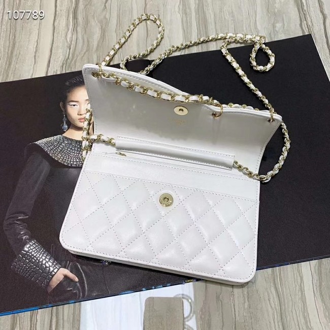 Chanel Original Sheepskin Leather Shoulder Bag 33815 White