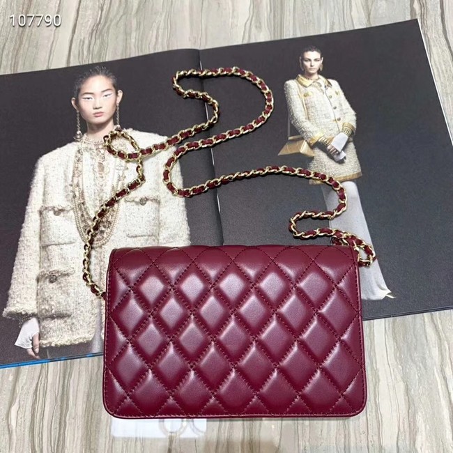 Chanel Original Sheepskin Leather Shoulder Bag 33815 Wine