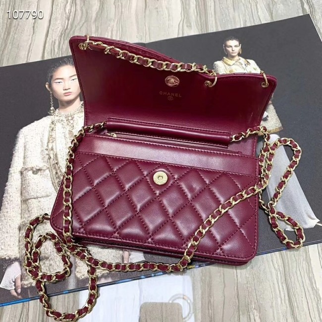 Chanel Original Sheepskin Leather Shoulder Bag 33815 Wine