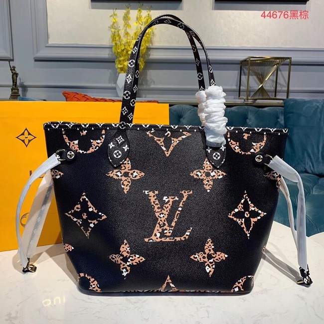 Louis Vuitton Monogram Canvas Original Leather NEVERFULL MM M44567 Black